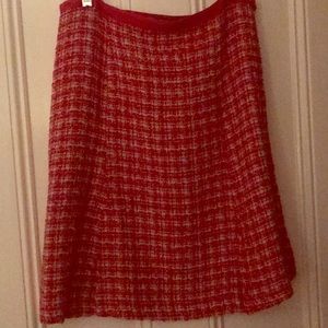 CABi red tweed skirt
